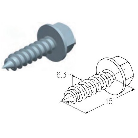 6,3x16S Винт самонарезающий Alutech