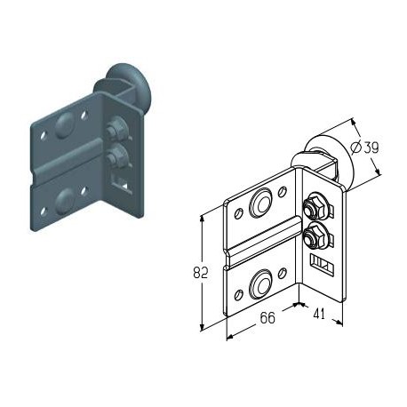 RBT-310R Кронштейн роликовый верхний Alutech