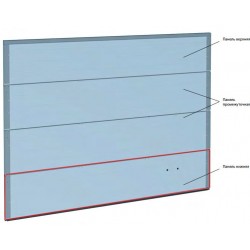 Панель нижняя в сборе с алюминиевым профилем и уплотнителем резиновым, толщина 45 мм, ALUTECH