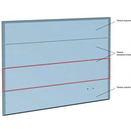 Панель в сборе нижняя с алюминиевым профилем и уплотнителем резиновым, 625 мм толщина 45 мм Alutech (4,2 м. пог.)