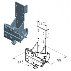RBI-40.110L Кронштейн роликовый нижний левый Alutech