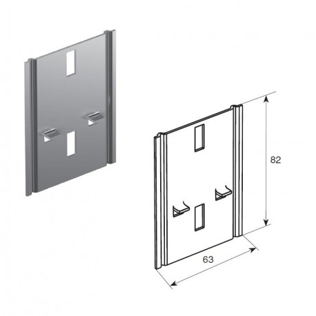 SPVPT31-82h DOORHAN Пластина крепления сдвоенных горизонтальных направляющих С ПАЗАМИ ДЛЯ КРЕПЛЕНИЯ