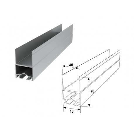 DHSW-00050/M DOORHAN Профиль алюм. "нижний несущий с Т-посадкой" RAL9006 металлик муар
