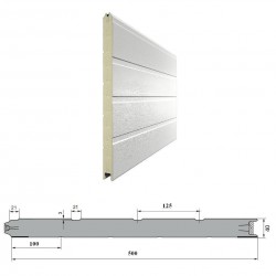 5D11/S00-9003/9003 DOORHAN Панель 500 мм Ндерево Доска/Нстукко Белый(RAL9003)/Белый(RAL9003)