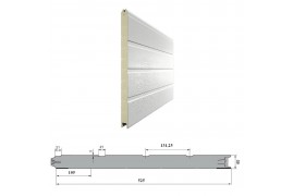 15D11/S00-9003/9003 DOORHAN Панель 525мм Ндерево Доска/Нстукко Белый(RAL9003)/Белый(RAL9003) (п/м)