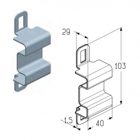 TB004 Кронштейн, цвет - RAL9002 Alutech