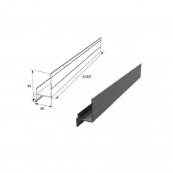 DHSW-002901/M Алюминиевый профиль Ц-образный неравнополочный для полотна калитки