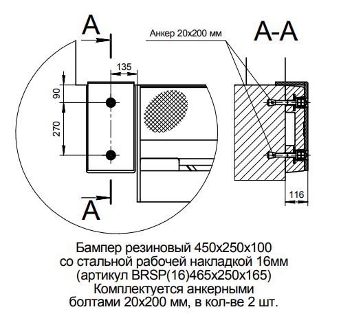 установочные размеры BRSP(16)465х250х165